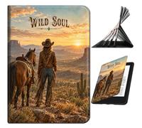 RWUTYTIUL Case for Samsung Tab S10+ Plus/S9 FE+ Plus/S9+ Plus 5G 12.4" | Slim PU Leather Smart Cover with Multi-Angle Anti-Slip Stand [Auto Wake/Sleep] Shell for Women Men, Western Horizon