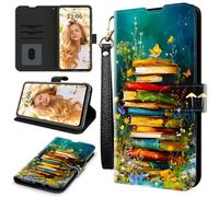 RWUTYTIUL Case for ZTE Nubia Red Magic 11 Pro 2025, RFID Blocking Wallet Cover with 3 Card Holders & Wrist Strap, Shockproof Kickstand Flip Case Personalized Patterns for Men/Women, Book Retro Flower