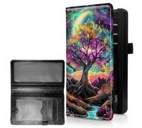 RWUTYTIUL Check Covers for Personal Checkbook for Women & Men, Large Capacity Leather Check Book Cover Holder Case with Pen Holder Checks Organizer Ladies Card, Creek Tree