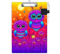 RWUTYTIUL Clipboard with Pen Loop Holder Set, Standard A4 Letter Size Low Profile Clip & Self-Adhesive Pen Holder for Notebooks Nurses Office Doctors Business Classrooms Women Men, Honey Sunset