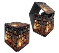 RWUTYTIUL Deck Box for MTG, Cards Storage Box Fits 120+ Sleeved, Leather Medium Size Strong Magnetic Closing Card Case for Board Games Magic TCG CCG Baseball Collection, Books Library