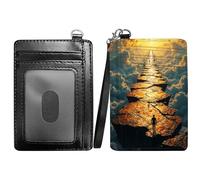 RWUTYTIUL Dragon Slim Minimalist Wallet with Lanyard Strap, PU Leather Front Pocket Wallet RFID Blocking Credit Card Holder Card Cases with ID Window for Man Woman Boy Girl, 00IFA