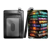 RWUTYTIUL Flame Dragon Slim Minimalist Wallet with Lanyard Strap, PU Leather Front Pocket Wallet RFID Blocking Credit Card Holder Card Cases with ID Window for Man Woman Boy Girl, 00CS9