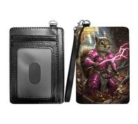 RWUTYTIUL Flame Dragon Slim Minimalist Wallet with Lanyard Strap, PU Leather Front Pocket Wallet RFID Blocking Credit Card Holder Card Cases with ID Window for Man Woman Boy Girl, 00E1X