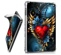 RWUTYTIUL for 11" Amazon Fire Max 11 Tablet (13th Generation,2023 Release) Clear Case, Transparent Shockproof Protective Shell Lightweight TPU Case for Fire Max 11 2023, Winged Heart