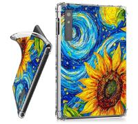 RWUTYTIUL for 6.13" Onyx Boox Palma 2/Boox Palma ePaper Clear Tablet Case, Transparent Shockproof Protective Shell Lightweight TPU Accessories Cover Women Man, Starry Sunflower