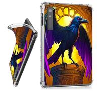 RWUTYTIUL for 6.13" Onyx Boox Palma 2/Boox Palma ePaper Clear Tablet Case, Transparent Shockproof Protective Shell Lightweight TPU Accessories Cover Women Man, Eagle with Purple Wings
