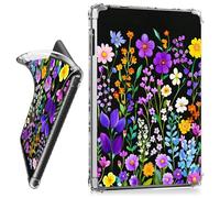 RWUTYTIUL for 6" Kindle 11th Generation 2024/2022 Release Clear Tablet Case, Transparent Shockproof Protective Shell Lightweight TPU Accessories Cover Women Man, Purple Wildflower