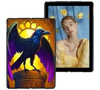 RWUTYTIUL for 6" Kindle Paperwhite 10th Generation 2019 Model J9G29R and Signature Edition Black Tablet Case, Shockproof Protective Shell Flexible Matte Lightweight TPU Case, Eagle with Purple Wings