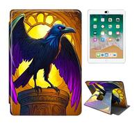 RWUTYTIUL for 6" Kindle Paperwhite (10th Generation,2019 Release) E-Reader Model: J9G29R Case, 360 Degree Rotating Shockproof Protective Stand Case for Women Man, Eagle with Purple Wings