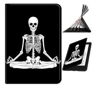 RWUTYTIUL for 6" Kindle Paperwhite (11th Generation, 2022/2024 Release) E-Reader Case, Shockproof Smart Protective Multi-Angle Viewing Tablet Cover for Women Men with Auto Sleep/Wake, Sitting Skull