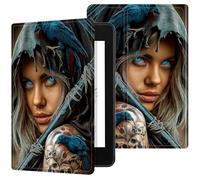 RWUTYTIUL for 7" Kindle Paperwhite 6 12th Gen 2024 & Kindle Colorsoft Signature Edition Case, Shockproof Smart Protective Multi-Angle Viewing Tablet Cover for Women Men - Blue Eyed Girl