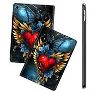 RWUTYTIUL for All-New Amazon Fire HD 8 & 8 Plus 8" Tablet Case (12th/10th Generation, 2022/2020 Release), Multi-Angle Viewing Shockproof Smart Protective Case with Auto Wake/Sleep, Winged Heart