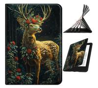 RWUTYTIUL for Amazon Fire HD 10 & 10 Plus(13th/11th Generation, 2023/2021 Release) Case, Shockproof Smart Protective Multi-Angle Viewing Tablet Cover for Women Men - Rose Forest Deer