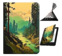 RWUTYTIUL for Amazon Fire HD 10 (9/7/5th Generation 2019/2017/2015 Release) Case, Shockproof Smart Protective Multi-Angle Viewing Tablet Cover for Women Men with Auto Sleep/Wake - Green Forest Creek