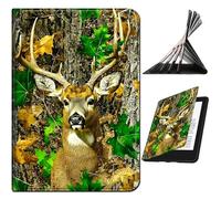 RWUTYTIUL for Amazon Fire HD 8 (8/7/6th Generation 2018/2017/2016 Release) Case, Shockproof Smart Protective Multi-Angle Viewing Tablet Cover for Women with Auto Sleep/Wake, Forest Deer