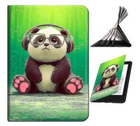 RWUTYTIUL for Amazon Fire HD 8 (8/7/6th Generation 2018/2017/2016 Release) Case, Shockproof Smart Protective Multi-Angle Viewing Tablet Cover for Women Men with Auto Sleep/Wake - Forest Panda