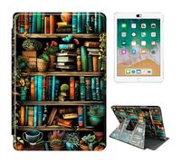 RWUTYTIUL for Amazon Kindle Fire HD 10 (9th/7th/5th Generation, 2019/2017/2015 Release) Tablet Case 10.1", 360 Degree Rotating Shockproof Protective Stand Case for Women Man, Library Books