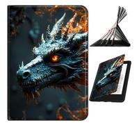RWUTYTIUL for Amazon Kindle Fire HD 8 & 8 Plus(12th/10th Generation, 2024/2022/2020) Case, Shockproof Smart Protective Multi-Angle Viewing Tablet Cover for Women Men - Forest Grey Dragon