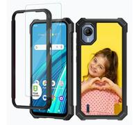RWUTYTIUL for Cricket Debut S2/At&t Calypso 4 Phone Case w/1 * Screen Protector, Shockproof Heavy Duty Dual Layer Protective Hard PC Soft Silicone Cover for Women Man, Customized