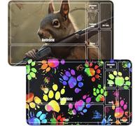 RWUTYTIUL for Dog Paw Print MTG Card Playmat & Squirrels Playmat Desk Mats 2Pcs Set 24 X 14 Inch, Stitched Playmat for Commander Board TCG RPG CCG, Play Mat for Card Game Playing Accessories - A Zone