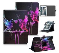 RWUTYTIUL for Google Pixel Tablet 11 Inch 2023 Release Universal Tablet Case, 360 Degree Rotating Kickstand Protective Stand Case with Multiple Viewing PU Leather Shell Case, Two Birds