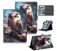 RWUTYTIUL for Google Pixel Tablet 11 Inch 2023 Release Universal Tablet Case, 360 Degree Rotating Kickstand Protective Stand Case with Multiple Viewing PU Leather Shell Case, Flower Eagle