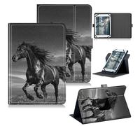 RWUTYTIUL for Google Pixel Tablet 11 Inch 2023 Release Universal Tablet Case, 360 Degree Rotating Kickstand Protective Stand Case with Multiple Viewing PU Leather Shell Case, Horse