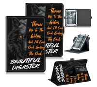 RWUTYTIUL for Google Pixel Tablet 11 Inch 2023 Release Universal Tablet Case, 360 Degree Rotating Kickstand Protective Stand Case with Multiple Viewing PU Leather Shell Case, Cool Wolf