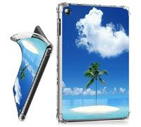 RWUTYTIUL for iPad 10.2" Case iPad 9th Generation 2021/iPad 8th Generation 2020/iPad 7th Generation 2019 Clear Case, Transparent Shockproof Protective Shell Lightweight TPU Case, Beach White Cloud