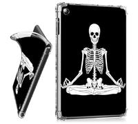 RWUTYTIUL for iPad 10.2 Inch 9th/8th/7th Generation 2021/2020/2019 Clear Tablet Case, Transparent Shockproof Protective Shell Lightweight TPU Accessories Cover Women Man, Sitting Skull