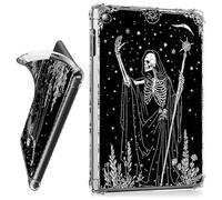 RWUTYTIUL for iPad 10.2 Inch 9th/8th/7th Generation 2021/2020/2019 Clear Tablet Case, Transparent Shockproof Protective Shell Lightweight TPU Accessories Cover Women Man, Black Skull Axe