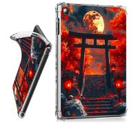 RWUTYTIUL for iPad 10.2 Inch 9th/8th/7th Generation 2021/2020/2019 Clear Tablet Case, Transparent Shockproof Protective Shell Lightweight TPU Accessories Cover Women Man, Red Maple Leaf Moon