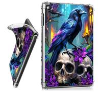 RWUTYTIUL for iPad 10.2 Inch 9th/8th/7th Generation 2021/2020/2019 Clear Tablet Case, Transparent Shockproof Protective Shell Lightweight TPU Accessories Cover Women Man, Purple Flower Eagle