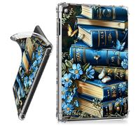 RWUTYTIUL for iPad 10.2 Inch 9th/8th/7th Generation 2021/2020/2019 Clear Tablet Case, Transparent Shockproof Protective Shell Lightweight TPU Accessories Cover Women Man, Purple Blue Book