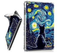 RWUTYTIUL for iPad 10.2 Inch 9th/8th/7th Generation 2021/2020/2019 Clear Tablet Case, Transparent Shockproof Protective Shell Lightweight TPU Accessories Cover Women Man, Galaxy Black Cat
