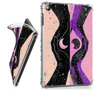 RWUTYTIUL for iPad 10.2 Inch 9th/8th/7th Generation 2021/2020/2019 Clear Tablet Case, Transparent Shockproof Protective Shell Lightweight TPU Accessories Cover Women Man, Purple Black Palm