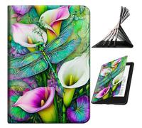 RWUTYTIUL for iPad 6th 5th Generation (9.7 Inch, 2018/2017)/iPad Air 2 Case, Shockproof Smart Protective Multi-Angle Viewing Tablet Cover for Women Men with Auto Sleep/Wake, Dragonfly Lily
