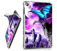 RWUTYTIUL for iPad 9.7 Inch 5th/6th Generation 2018/2017 Clear Tablet Case, Transparent Shockproof Protective Shell Lightweight TPU Accessories Cover Women Man, Purple Mountain Dragon