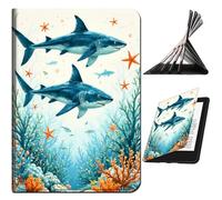 RWUTYTIUL for iPad 9th/8th/7th Generation 10.2 Inch (2021/2020/2019 Release) Case, Shockproof Smart Protective Multi-Angle Viewing Tablet Cover for Women Men with Auto Sleep/Wake, Tuna Under The Sea