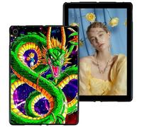 RWUTYTIUL for iPad 9th Generation/iPad 8/iPad 7 iPad 10.2 Case 2021/2020/2019/iPad Air 3/iPad Pro 10.5" Black Case, Shockproof Protective Shell Flexible Matte Lightweight TPU Case, Green Dragon Man