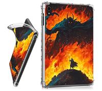 RWUTYTIUL for iPad A16 11th Generation 2025/10th Gen 2022 10.9 Inch Clear Tablet Case, Transparent Shockproof Protective Shell Lightweight TPU Accessories Cover Women Man, Flame Warrior