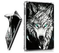RWUTYTIUL for iPad A16 11th Generation 2025/10th Gen 2022 10.9 Inch Clear Tablet Case, Transparent Shockproof Protective Shell Lightweight TPU Accessories Cover Women Man, Grey Cool Wolf