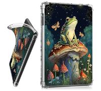 RWUTYTIUL for iPad A16 11th Generation 2025/10th Gen 2022 10.9 Inch Clear Tablet Case, Transparent Shockproof Protective Shell Lightweight TPU Accessories Cover Women Man, Mushroom Frog