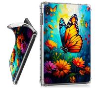 RWUTYTIUL for iPad A16 11th Generation 2025/10th Gen 2022 10.9 Inch Clear Tablet Case, Transparent Shockproof Protective Shell Lightweight TPU Accessories Cover Women Man, Butterfly Blue Sky