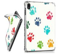 RWUTYTIUL for iPad Air 13 Inch M3 2025 & M2 2024 Clear Tablet Case, Transparent Shockproof Protective Shell Lightweight TPU Accessories Cover Women Man, Dog Paw Print White