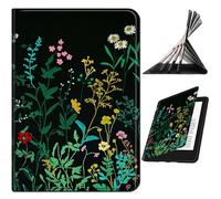 RWUTYTIUL for iPad Air 13" M3/M2 (2025/2024) & iPad Pro 12.9" 6th/5th/4th/3rd Gen 2022/2021/2020/2018 Case, Shockproof Smart Protective Multi-Angle Viewing Tablet Cover, Green Wildflowers