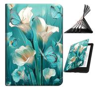 RWUTYTIUL for iPad Air 3(3rd Generation) 10.5" 2019/iPad Pro 10.5" 2017 Case, Shockproof Smart Protective Multi-Angle Viewing Tablet Cover for Women Men with Auto Sleep/Wake, Blue Lily