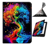 RWUTYTIUL for iPad Pro 13 Inch 2024 7th Generation (M4) Case, Shockproof Smart Protective Multi-Angle Viewing Tablet Cover for Women Men with Auto Sleep/Wake, Red Blue Tree
