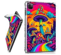 RWUTYTIUL for iPad Pro 13 Inch M4(2024) Clear Tablet Case, Transparent Shockproof Protective Shell Lightweight TPU Accessories Cover Women Man, Rainbow Mushroom Road